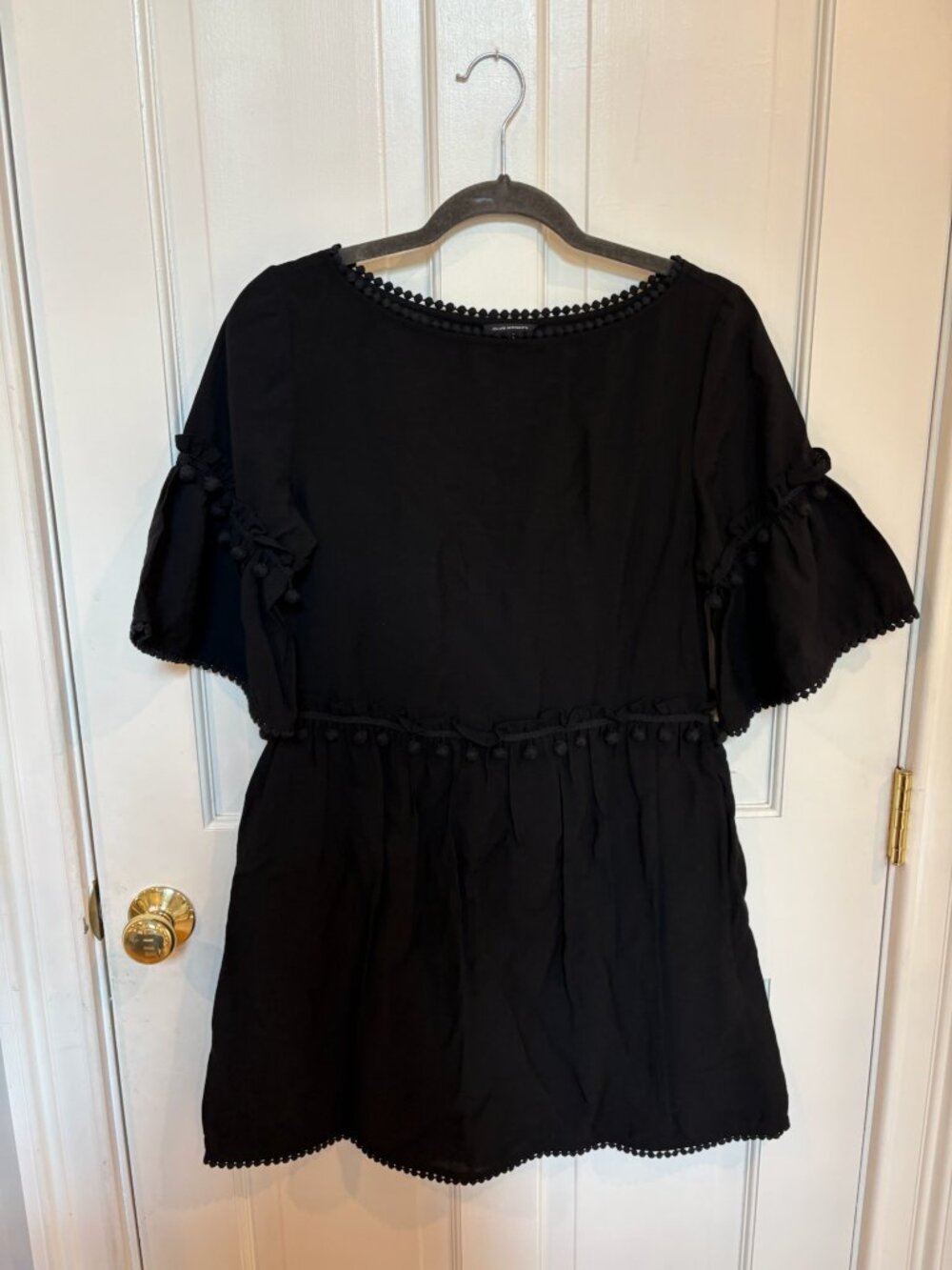 Club Monaco Pom-Pom Trim Bell Sleeve Dress/Tunic, XS